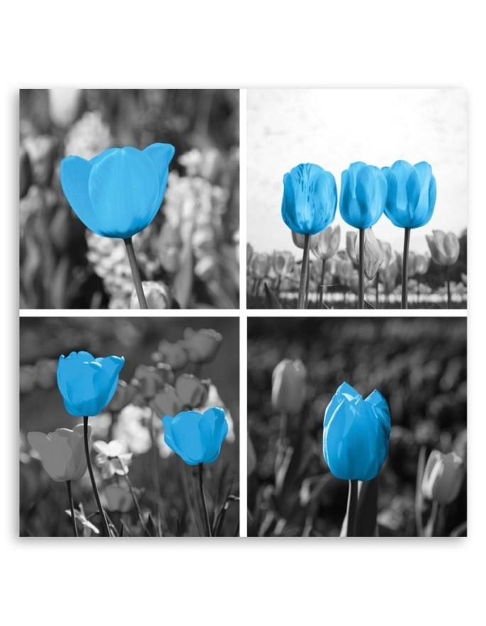 Obraz na płótnie canvas - Zestaw niebieskich tulipanów | FEEBY