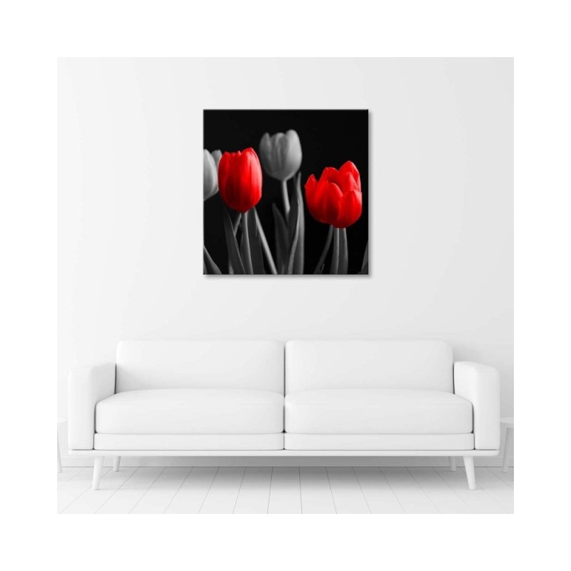 Modernes Wandbild - Rote Tulpen | Feeby