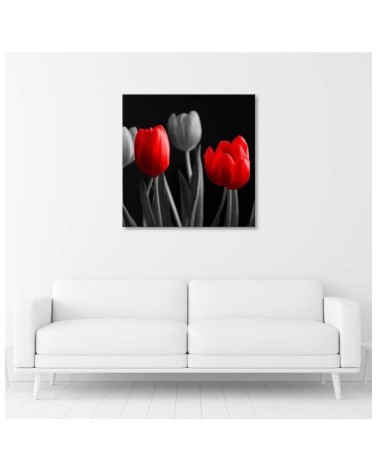Modernes Wandbild - Rote Tulpen | Feeby