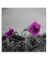 Modern Canvas painting for bedroom - Purple poppies and grain | FEEBY