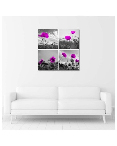 Leinwandbild - Lila Mohnblumen | Feeby