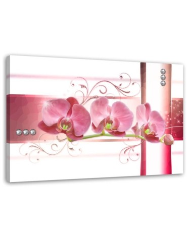 Bedroom painting - Orchids pink abstract white | FEEBY