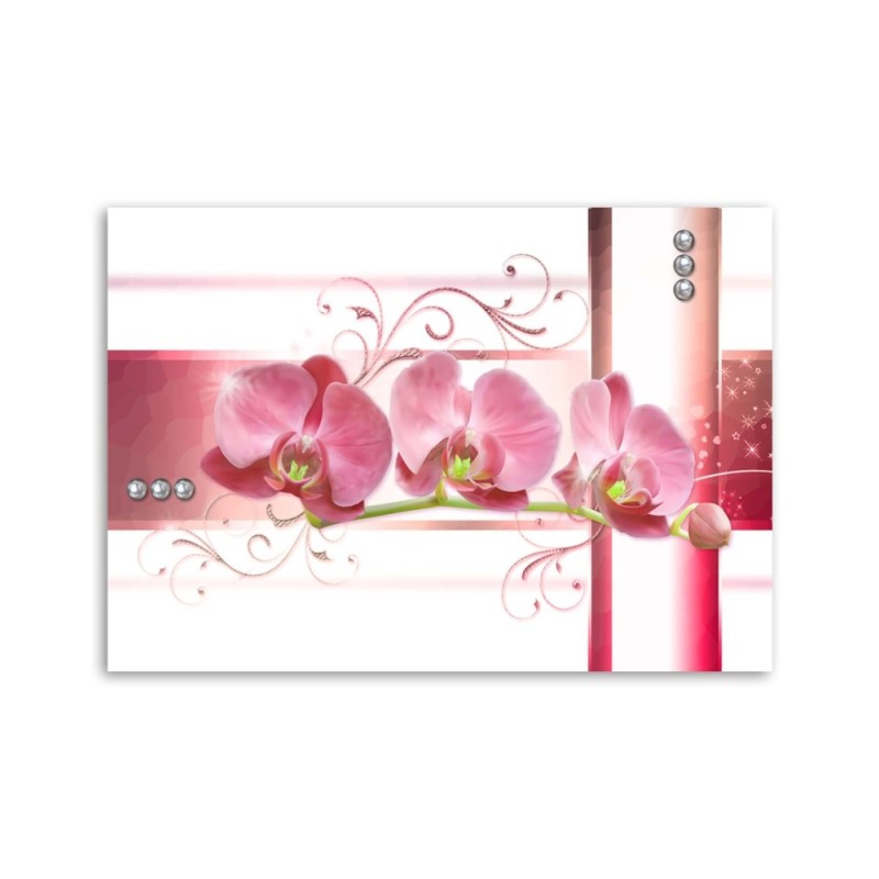 Leinwandbild - Orchideen - abstrakt auf weißem Hintergrund | Feeby