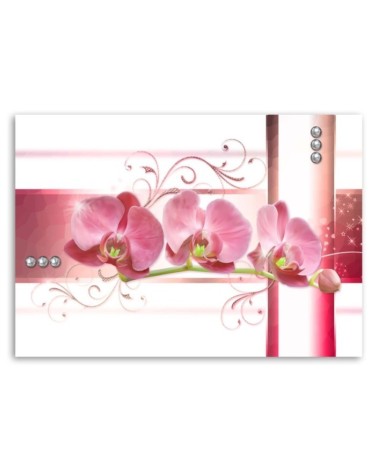 Leinwandbild - Orchideen - abstrakt auf weißem Hintergrund | Feeby