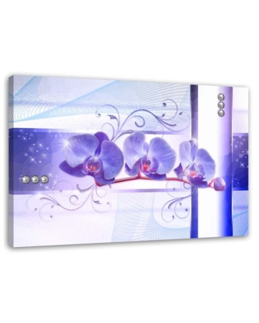 Leinwandbild - Orchideen - abstrakt auf lila Hintergrund | Feeby