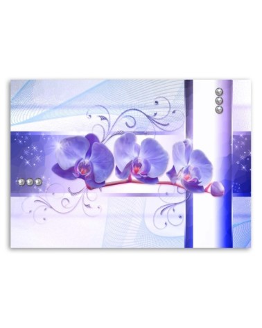 Leinwandbild - Orchideen - abstrakt auf lila Hintergrund | Feeby