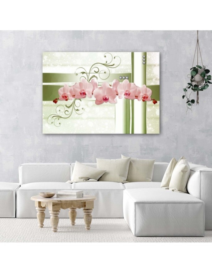 Canvas print - Orchids abstract khaki background | FEEBY