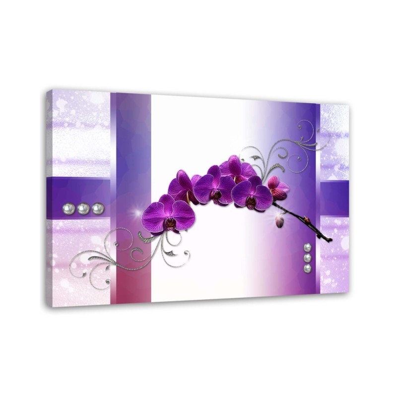Leinwandbild - Lila Orchideen - abstrakt | Feeby