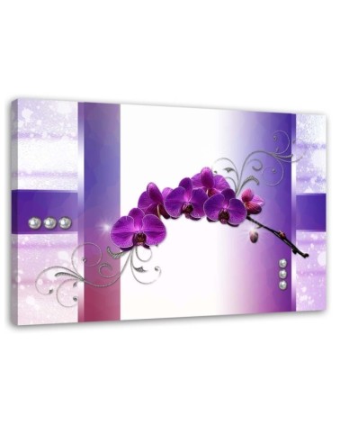 Leinwandbild - Lila Orchideen - abstrakt | Feeby