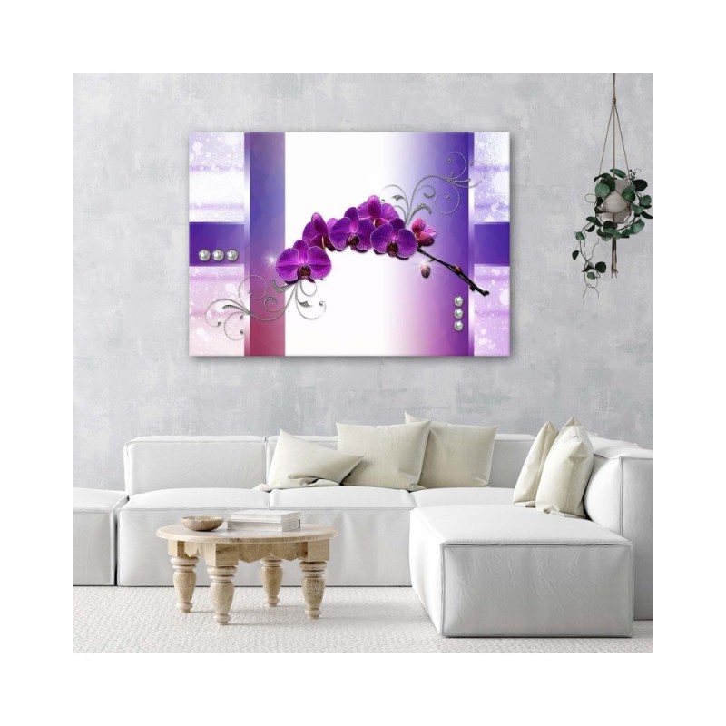 Leinwandbild - Lila Orchideen - abstrakt | Feeby