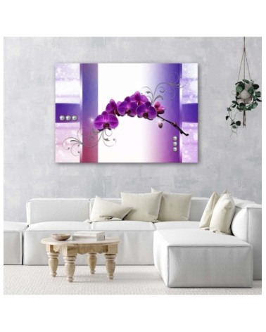 Leinwandbild - Lila Orchideen - abstrakt | Feeby