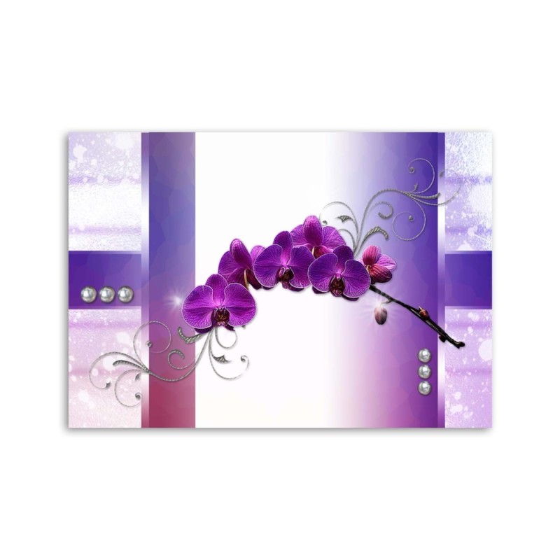 Leinwandbild - Lila Orchideen - abstrakt | Feeby