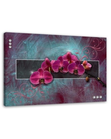 Canvas prints for living room - Orchid in fuchsia | FEEBY