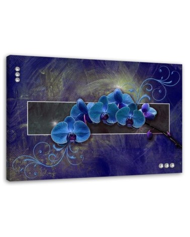 Orchid in blue - Canvas painting. Buy now| | FEEBY