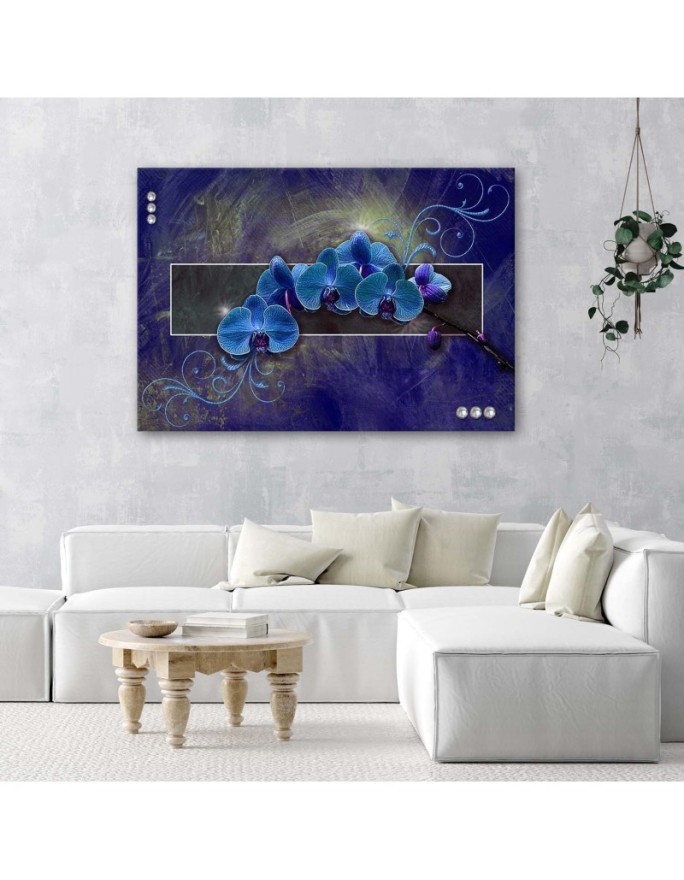 Orchidea w kolorze błękitu - Obraz na płótnie canvas | FEEBY