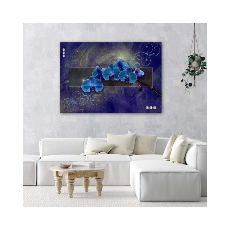 Leinwanddruck - Orchidee in Blau | Feeby