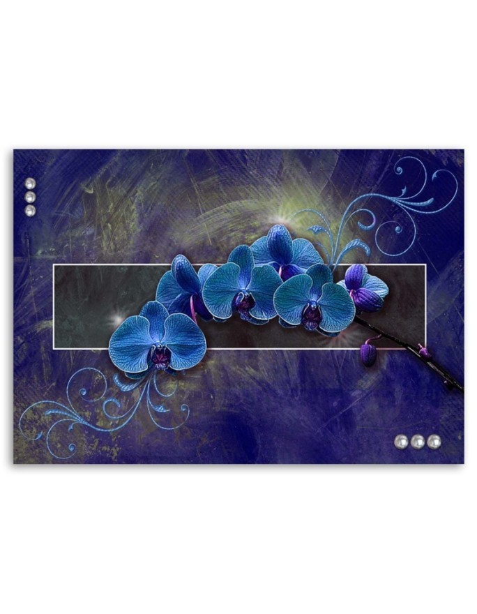 Orchidea w kolorze błękitu - Obraz na płótnie canvas | FEEBY