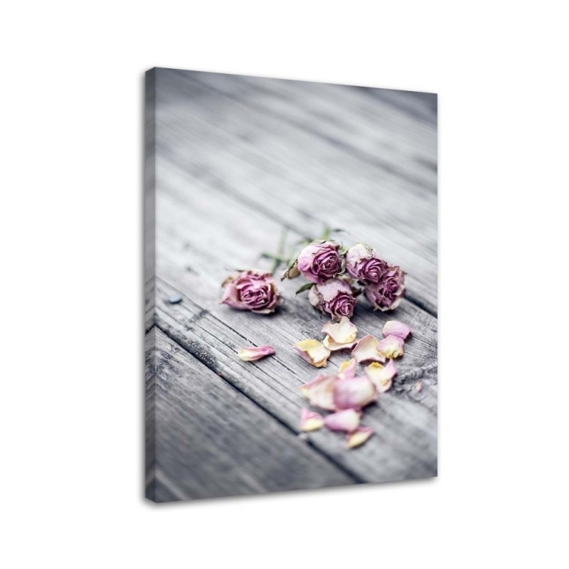 Wandbild für Wohnzimmer - Getrocknete Rosen | Feeby