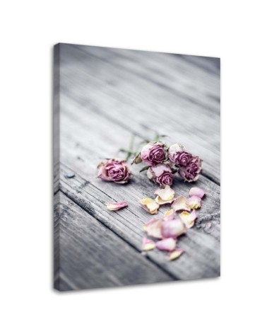 Dried roses - Modern Canvas painting for living room | FEEBY