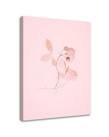Canvas prints for living room - Minimalist pink flower | FEEBY