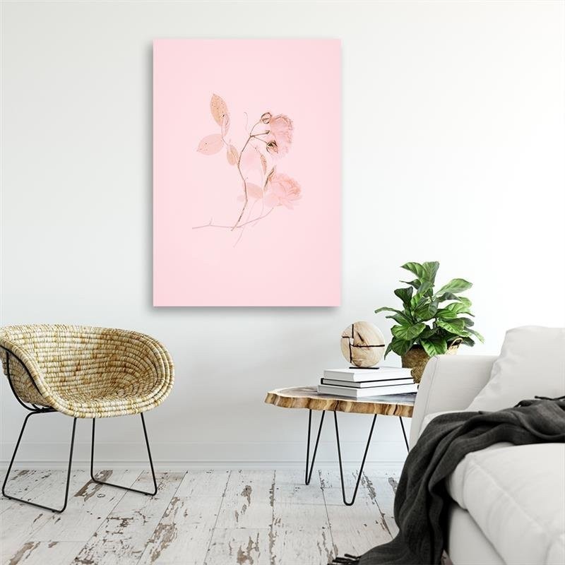 Leinwandbild modern - Minimalistische rosa Blume | Feeby