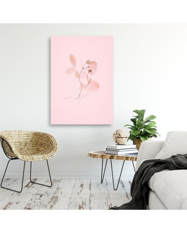 Leinwandbild modern - Minimalistische rosa Blume | Feeby
