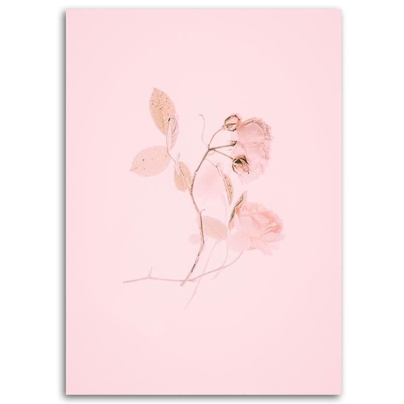 Leinwandbild modern - Minimalistische rosa Blume | Feeby