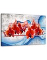 Kwiaty czerwonej orchidei - Obraz do salonu | FEEBY