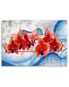 Kwiaty czerwonej orchidei - Obraz do salonu | FEEBY