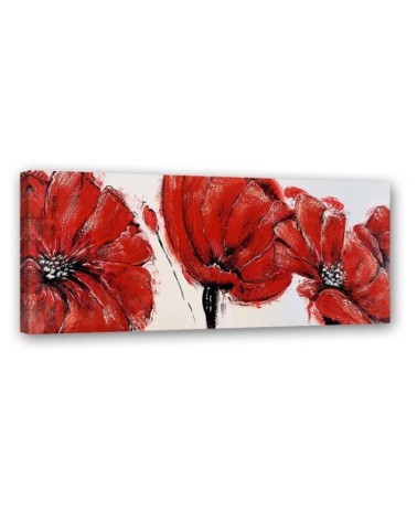 Dekoratives Leinwandbild - 3 rote Mohnblumen | Feeby