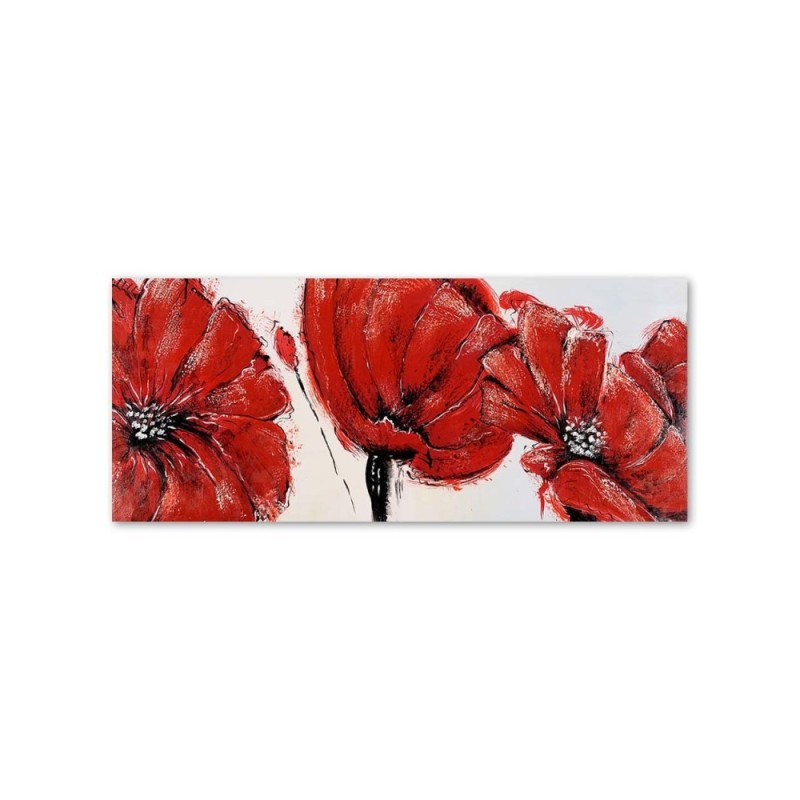 Dekoratives Leinwandbild - 3 rote Mohnblumen | Feeby