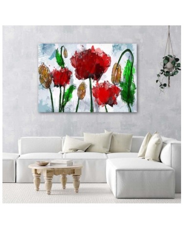Leinwandbild - Mohnblumen in Aquarell gemalt | Feeby
