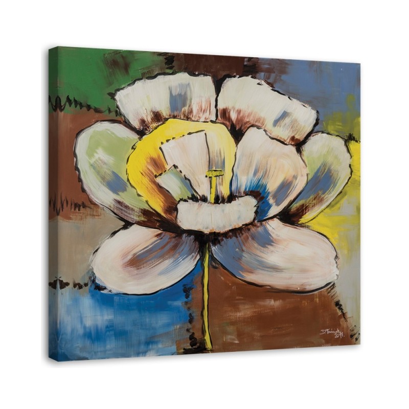 Colourful flower - Canvas print for living room | FEEBY