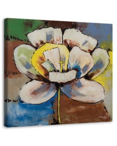 Colourful flower - Canvas print for living room | FEEBY
