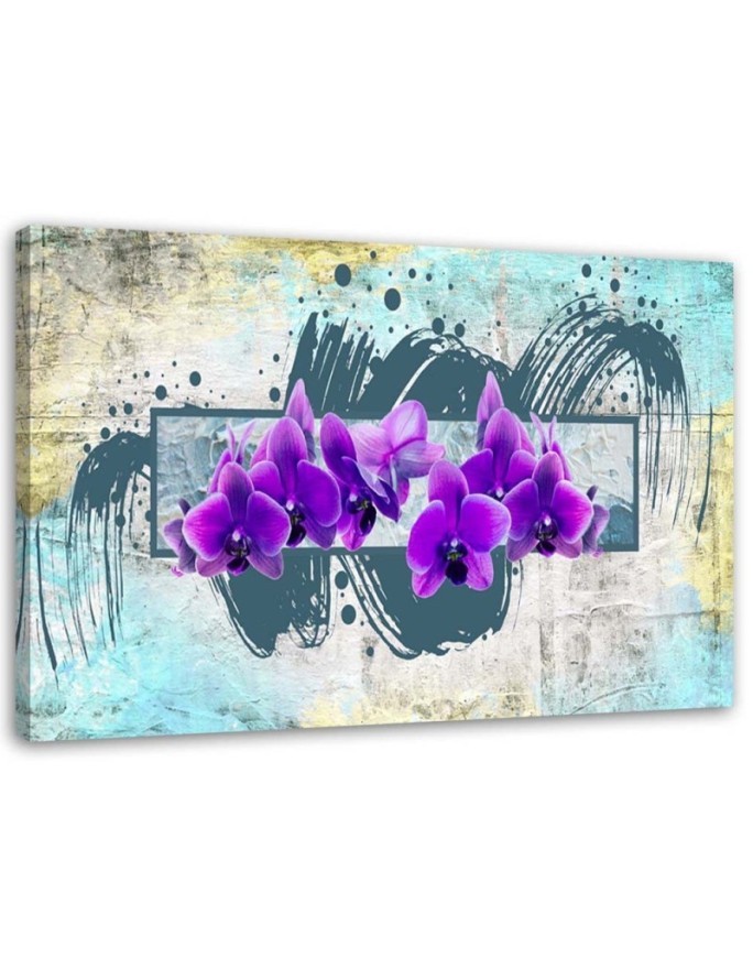 Modernes Wandbild - Lila Orchideen abstrakt | Feeby