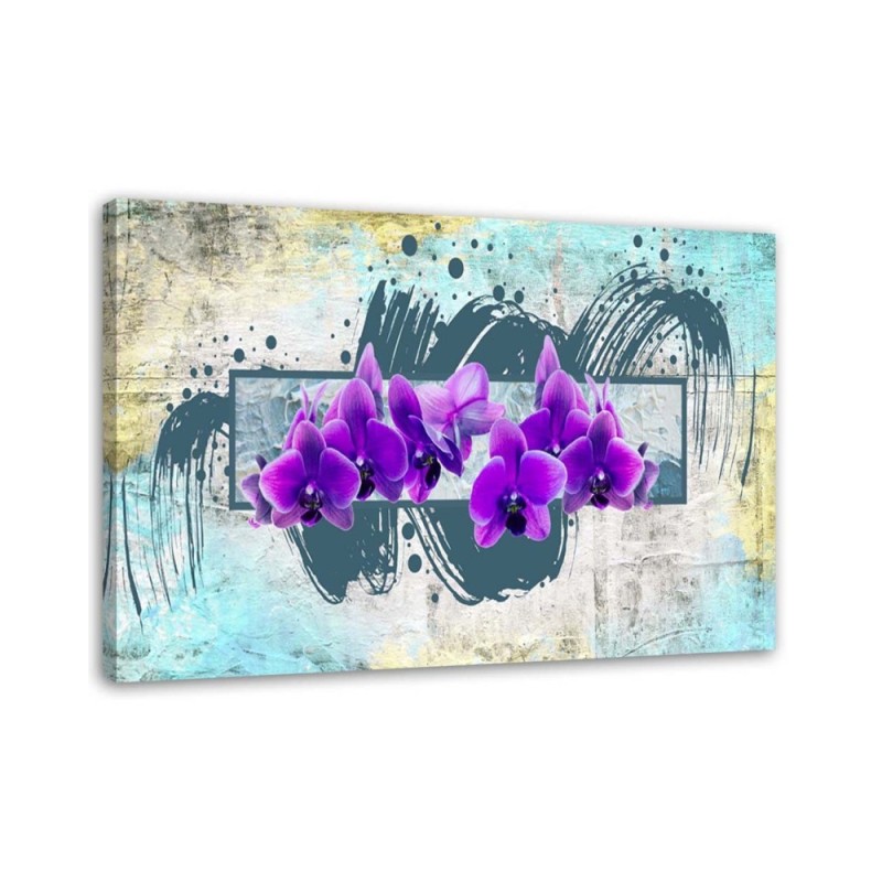 Modernes Wandbild - Lila Orchideen abstrakt | Feeby