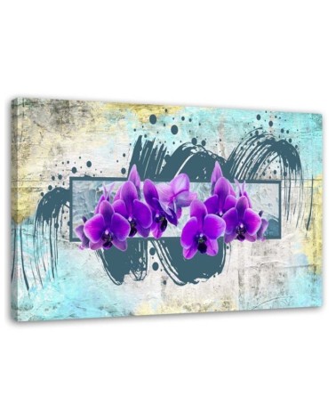 Modernes Wandbild - Lila Orchideen abstrakt | Feeby