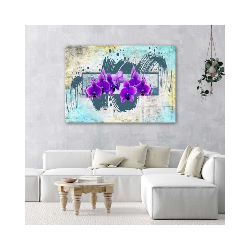 Modernes Wandbild - Lila Orchideen abstrakt | Feeby