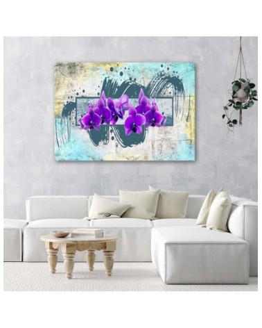 Modernes Wandbild - Lila Orchideen abstrakt | Feeby