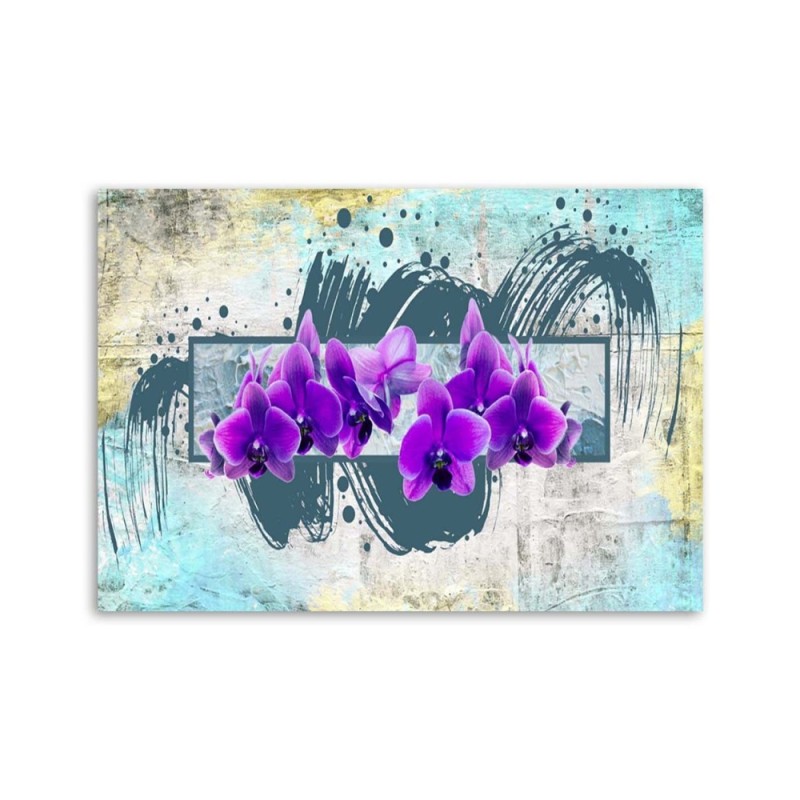 Modernes Wandbild - Lila Orchideen abstrakt | Feeby