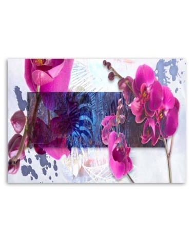 Leinwandbild - Geometrische Abstraktion mit Orchidee | Feeby