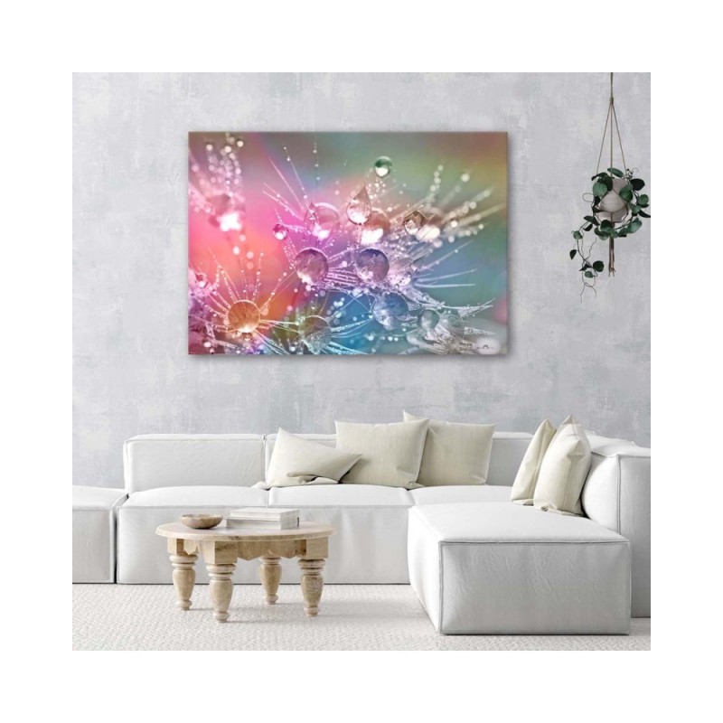 Bild auf Leinwand - Wassertropfen auf einem Tautropfen | Feeby