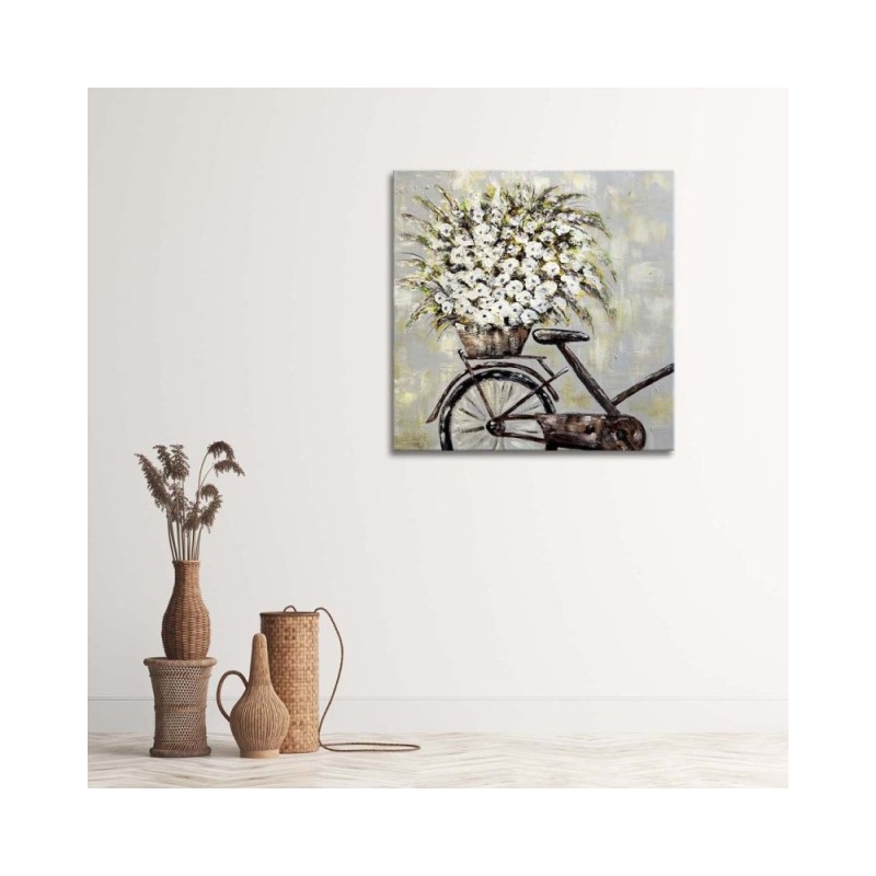 Modernes Wandbild - Blumenstrauß und ein Fahrrad | Feeby