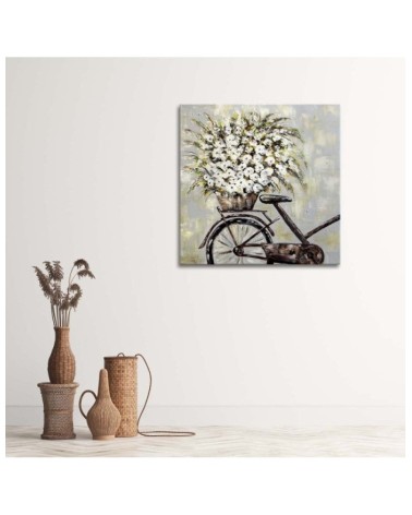 Modernes Wandbild - Blumenstrauß und ein Fahrrad | Feeby