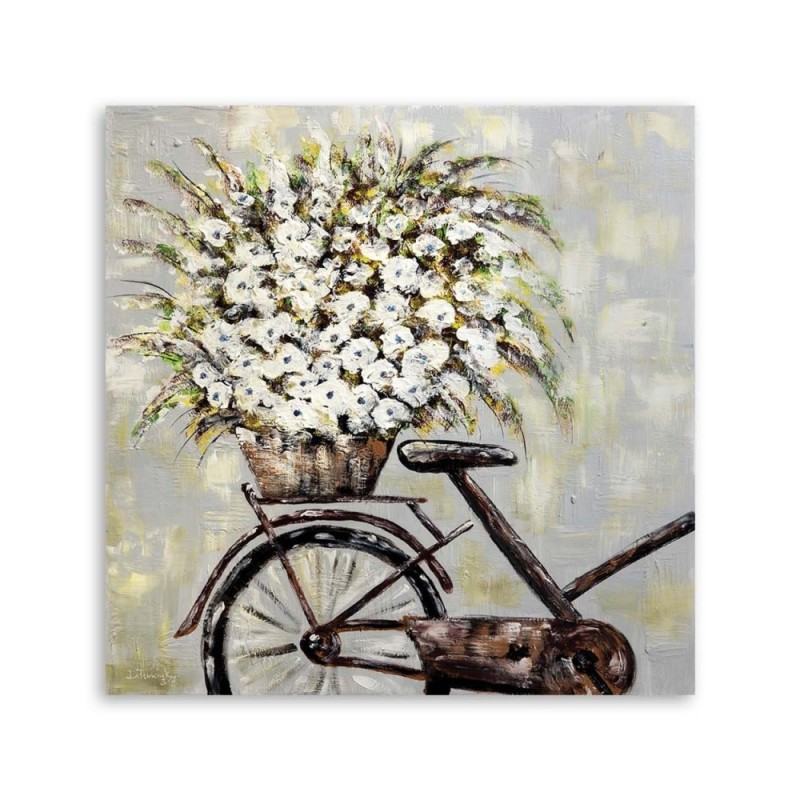 Modernes Wandbild - Blumenstrauß und ein Fahrrad | Feeby