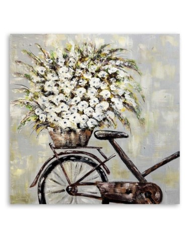 Modernes Wandbild - Blumenstrauß und ein Fahrrad | Feeby