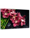 Canvas print for the bedroom - Red Orchid bamboo zen | FEEBY