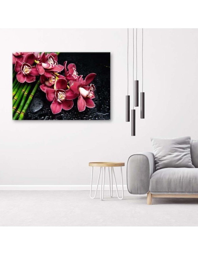 Wydruk na płótnie do sypialni - Orchidea bambus zen | FEEBY