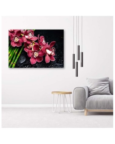 Leinwandbild - Orchidee auf Bambus | Feeby