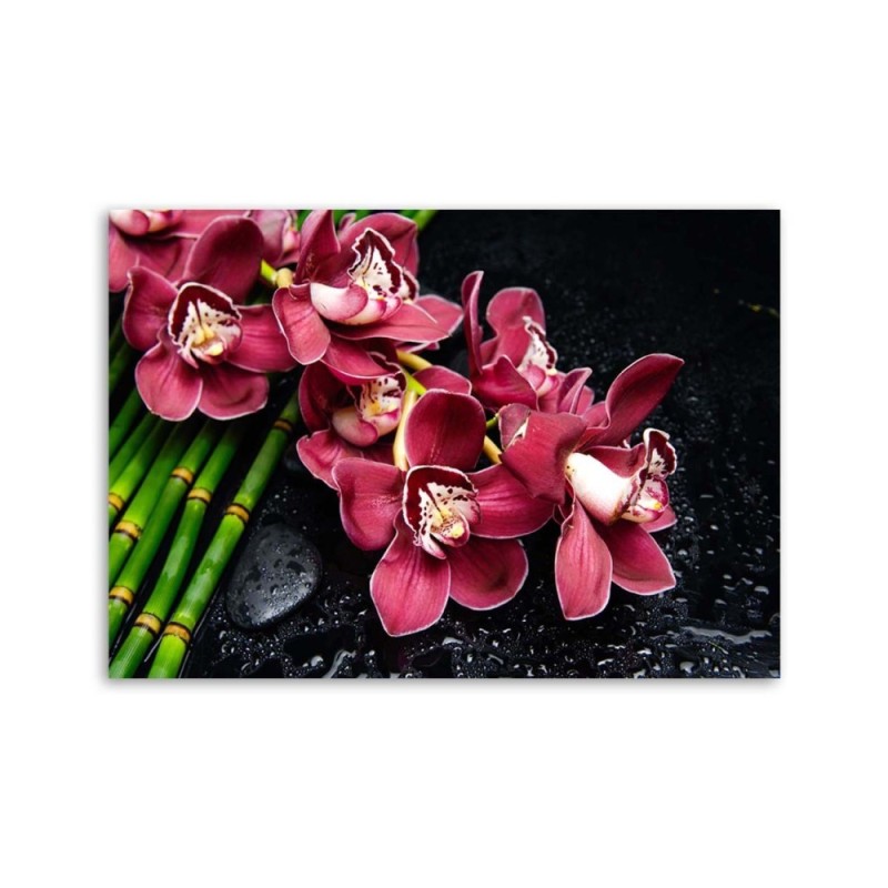 Leinwandbild - Orchidee auf Bambus | Feeby